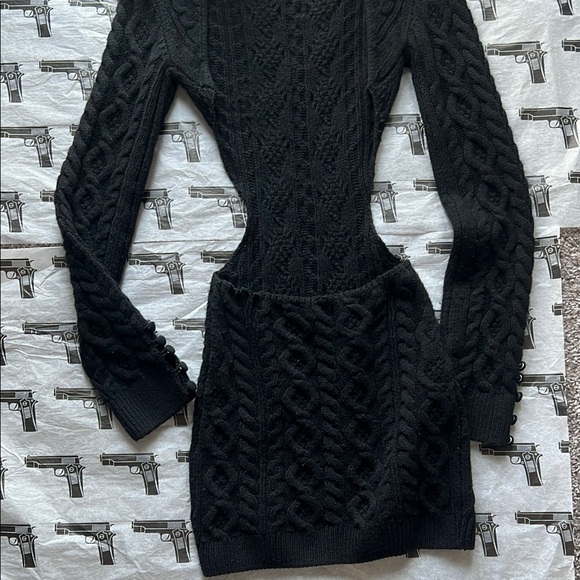 Danielle Guizio cable knit backless turtle neck dress - Picture 4 of 6